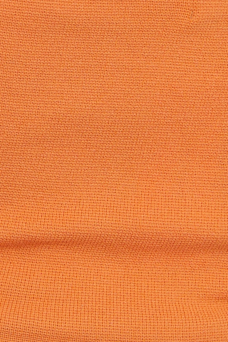 Orange Knit Top Sleeveless Halter