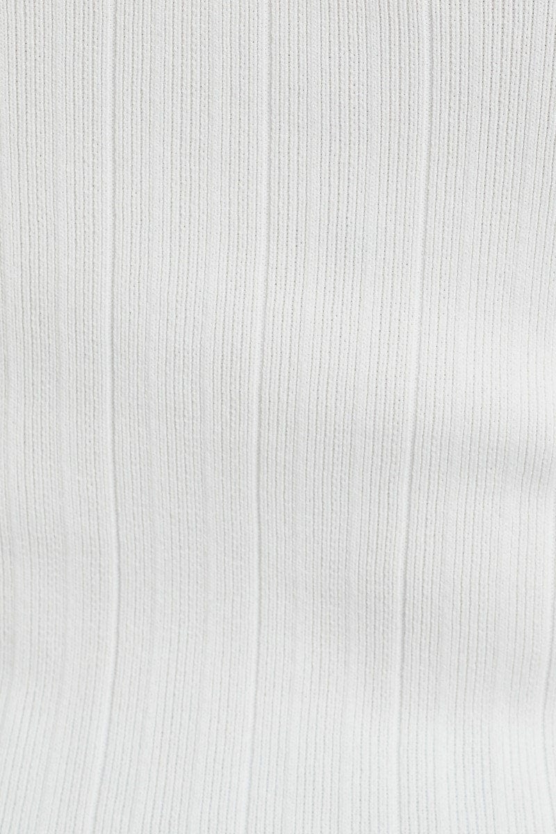 White Crop Singlet Knit