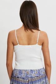White Crop Singlet Knit