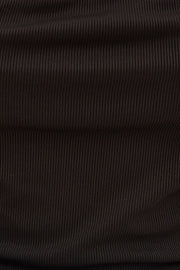 Black Ribbed Knit Crisscross Front One Piece Bodysuit