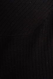 Black Knit Top Sleeveless Crop Halter