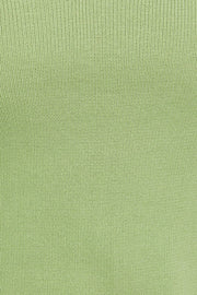 Green Notched Neck Knit Top