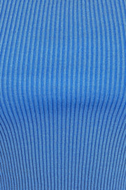 Blue Short Sleeve Knit Top